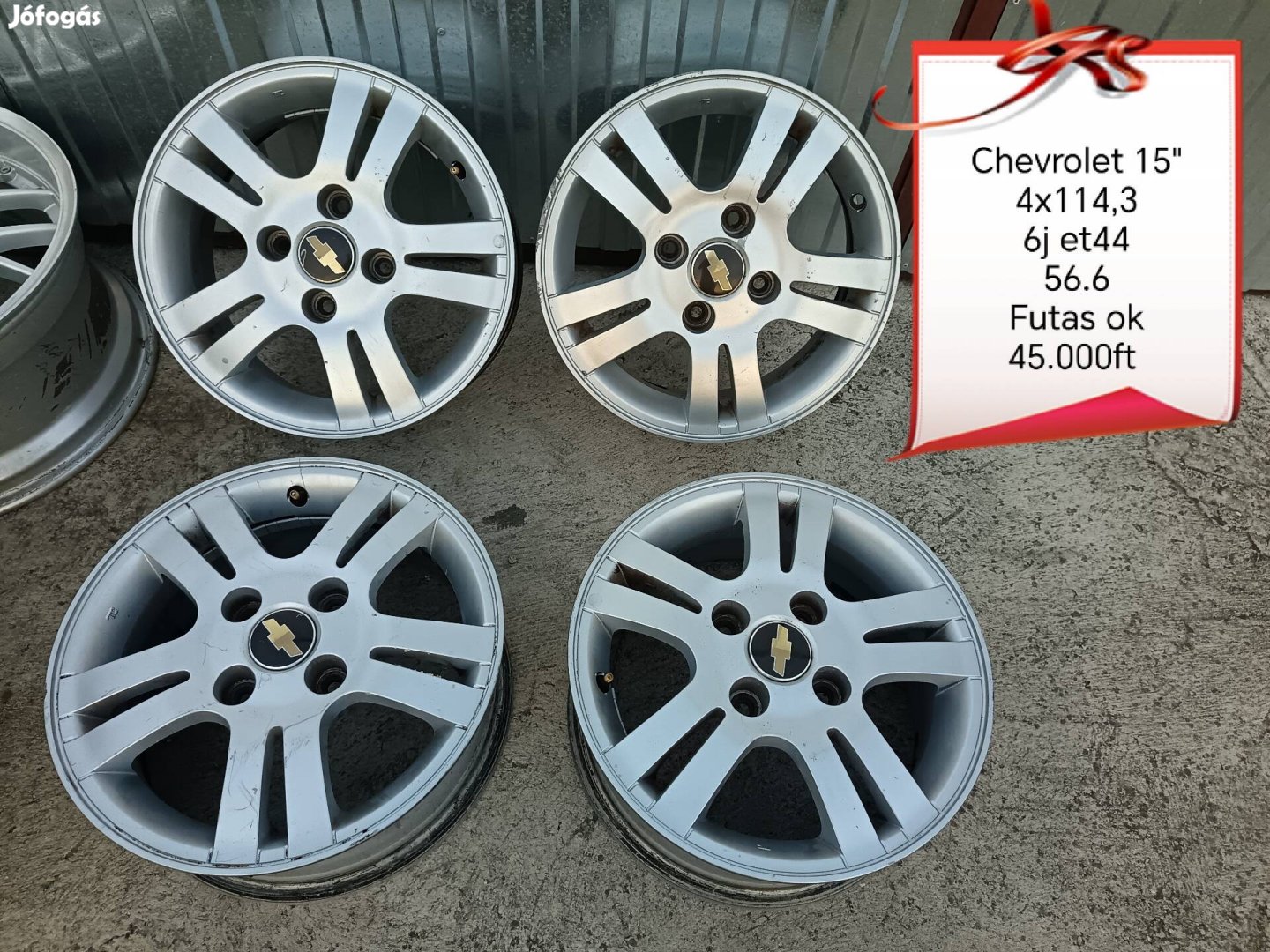 chevrolet 4x114,3 15 col alufelni szett 