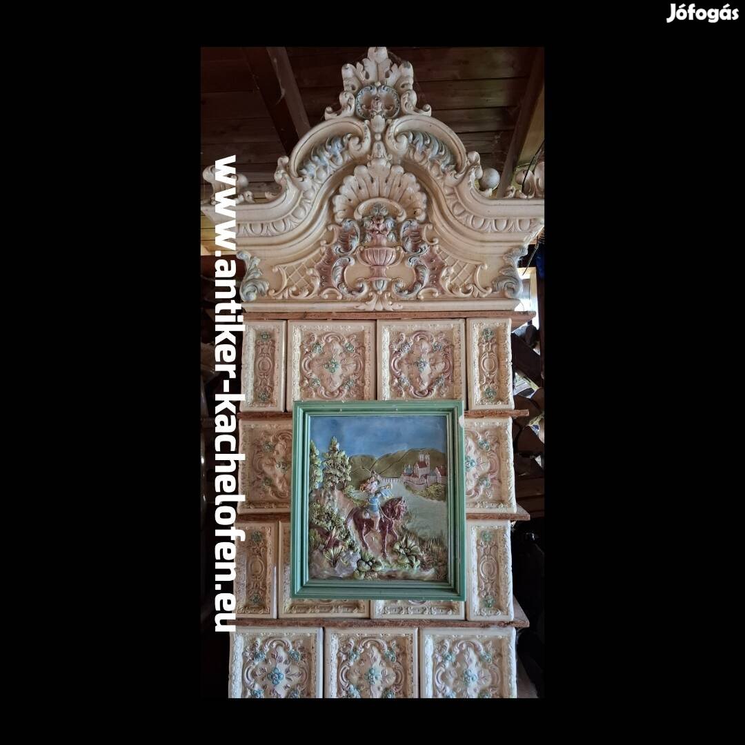 cserépkályha eladó, színes