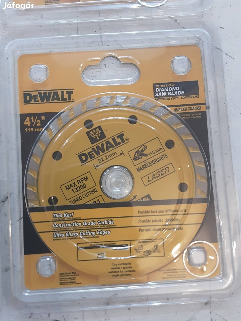 dewalt 125-ös átmérőjű gyémánt vágókorong 