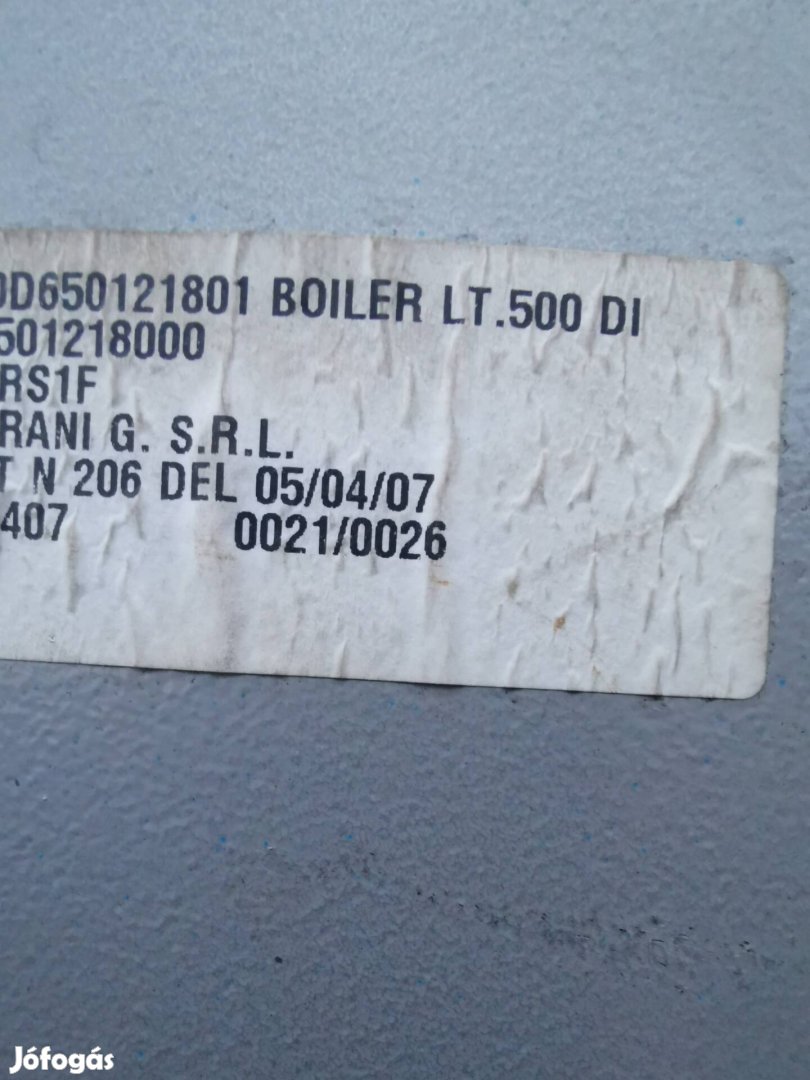 eladó 500 literes puffertartály