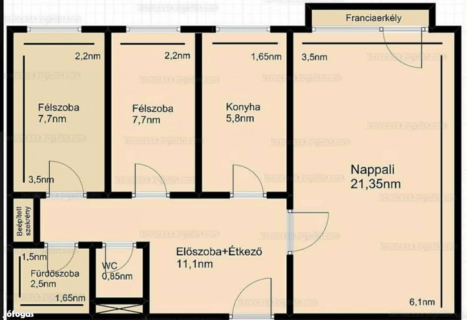 eladó 57 nm 1+2 lakás a békásmegyeri lakótelepen