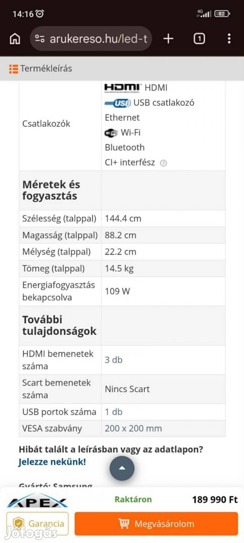eladó Samsung tv képek között leirás kisebb tvt beszámitok