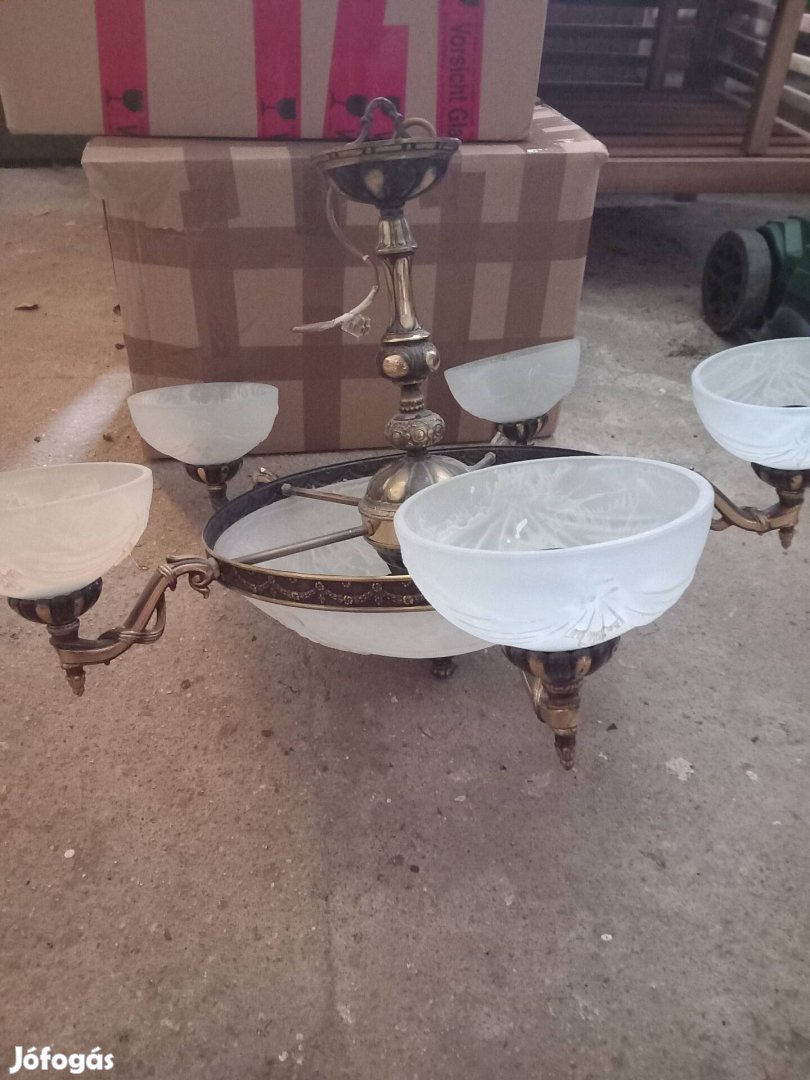 eladó antik 6 ágú rézcsillár