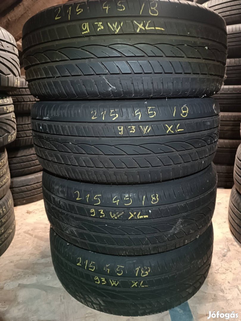 eladó nyári 215/45 R18 Aplus újszerű gumi szett 