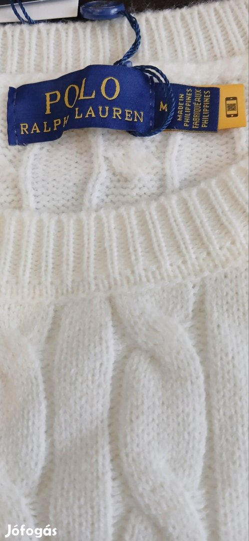 eladó ralph lauren fehér pulcsi eredeti