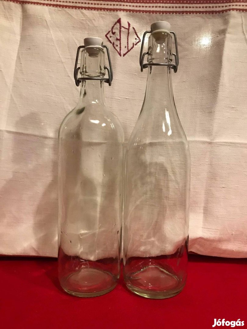 fehér 1 literes csatos üveg eladó