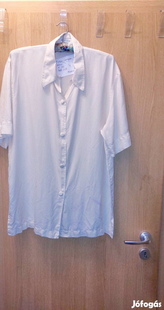 feher selyem blúz L es