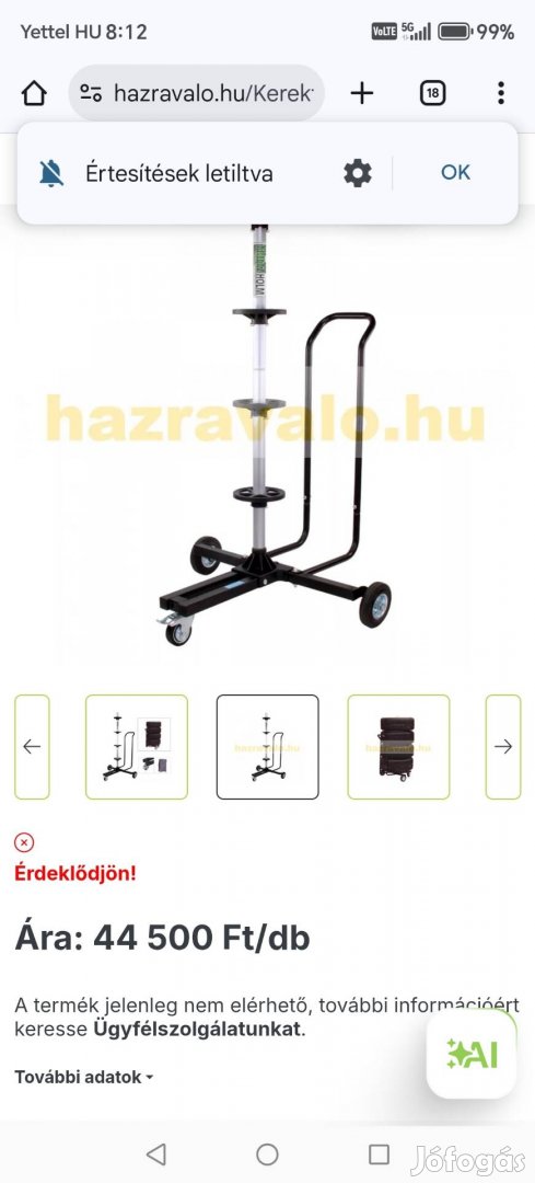 felni tartó állvány 