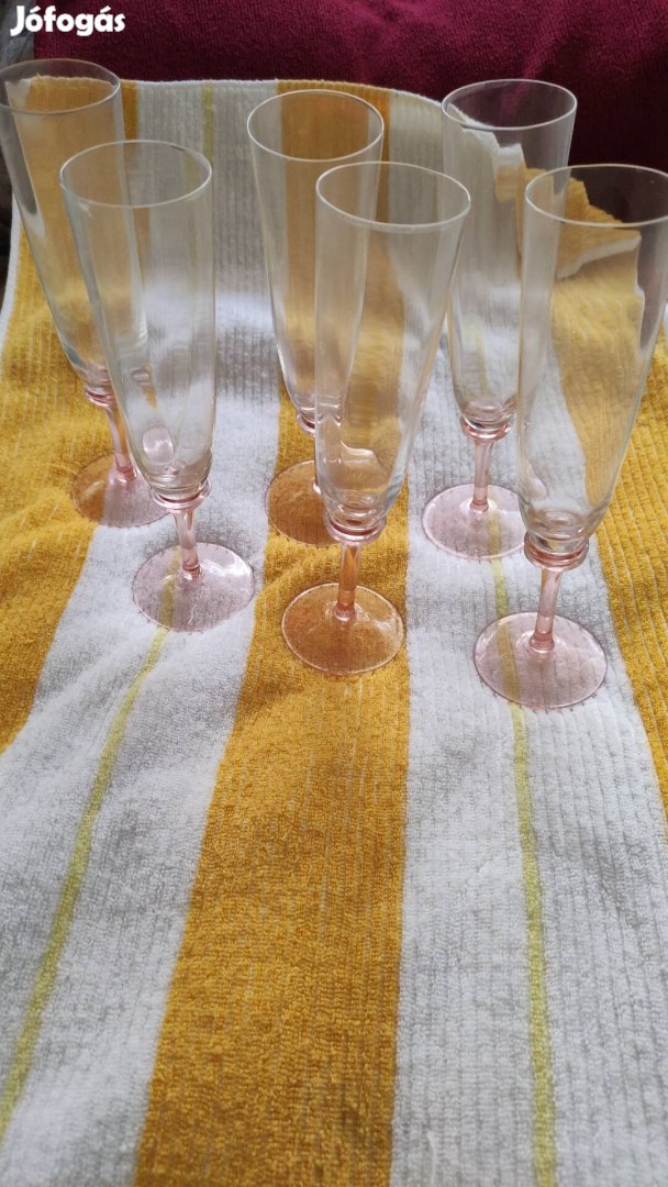 hat darabos pezsgős pohár készlet