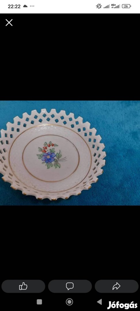 holóházi Zsolnai porcelán ékszertartó tál 