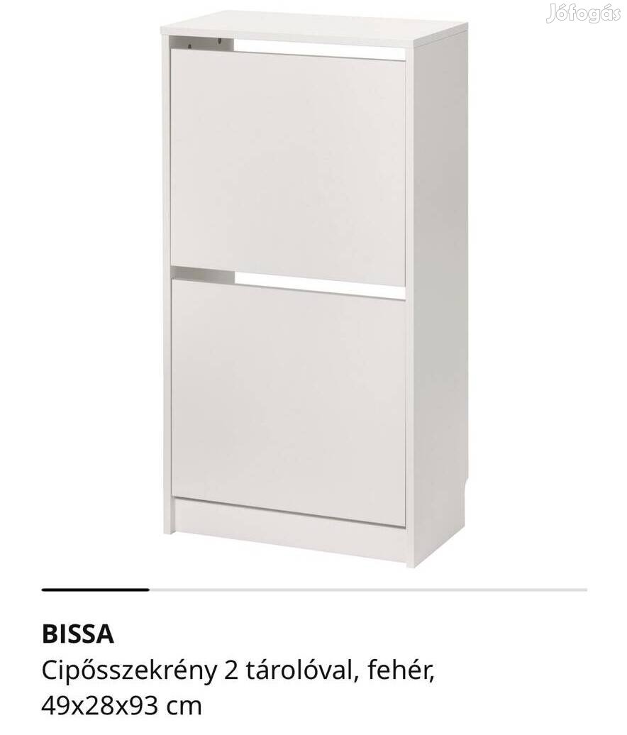 ikea cipőszekrény 2 tárolóval eladó fehér színű.