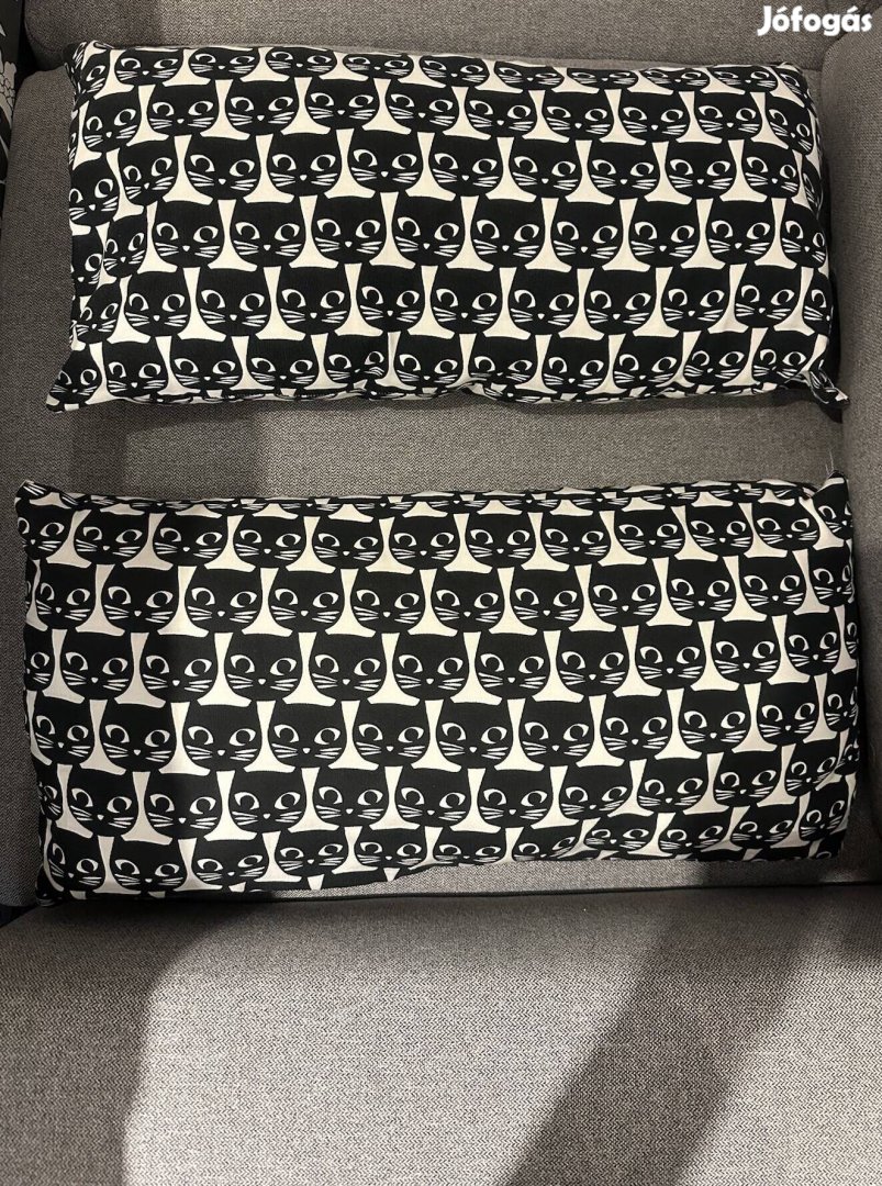 ikea díszpárna cica mintás fekete fehér színű 30 x 58 cm eladó 