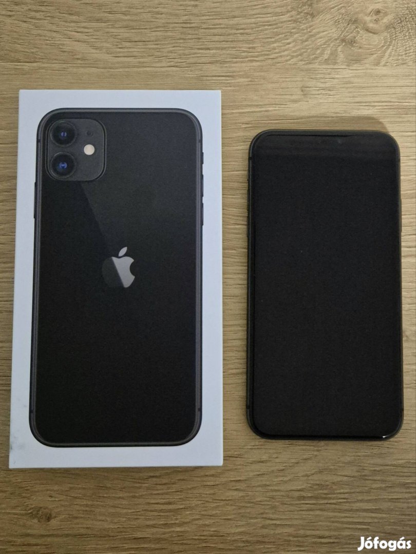 iphone 11 64GB Black+20W Power Adapter+2db fekete tok