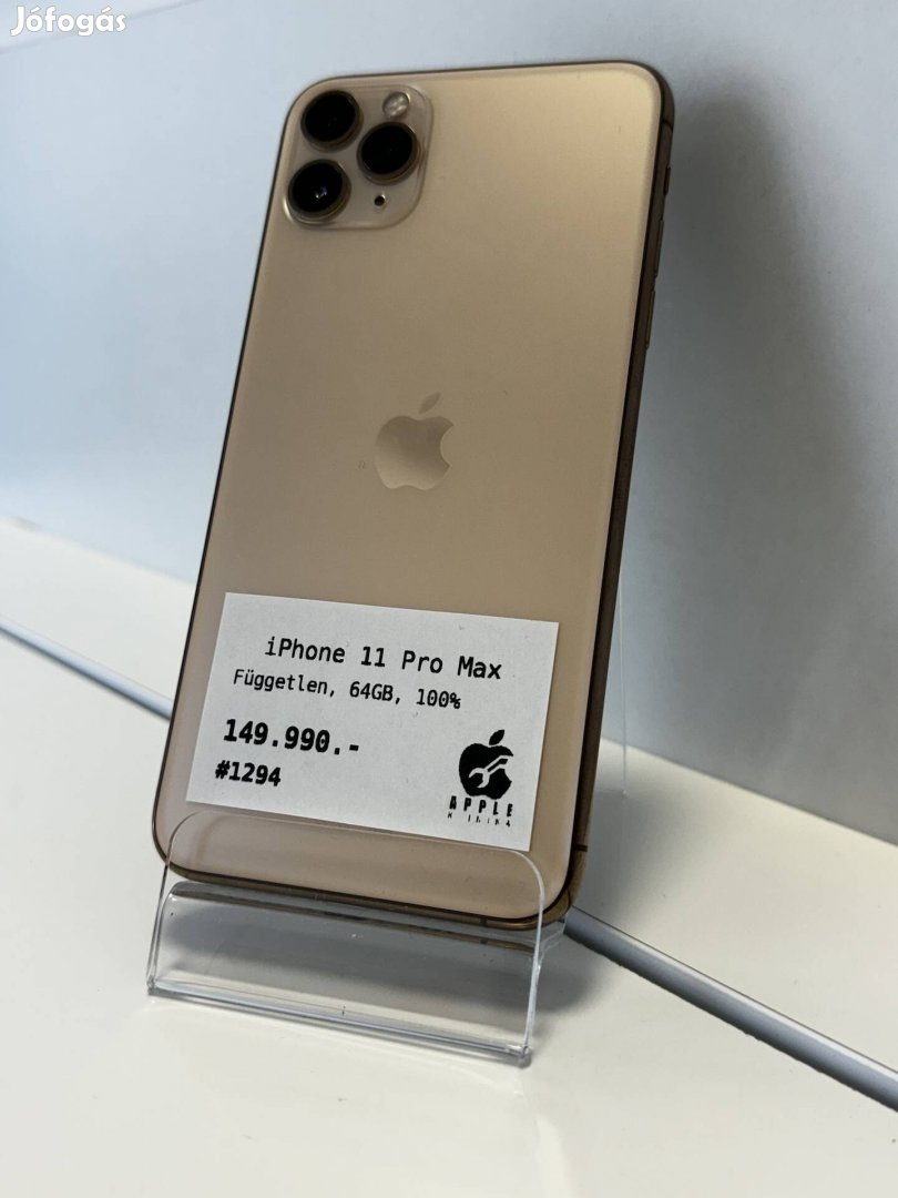 iphone 11 Pro Max 64Gb Független 100% akku 3 hó garancia #1294