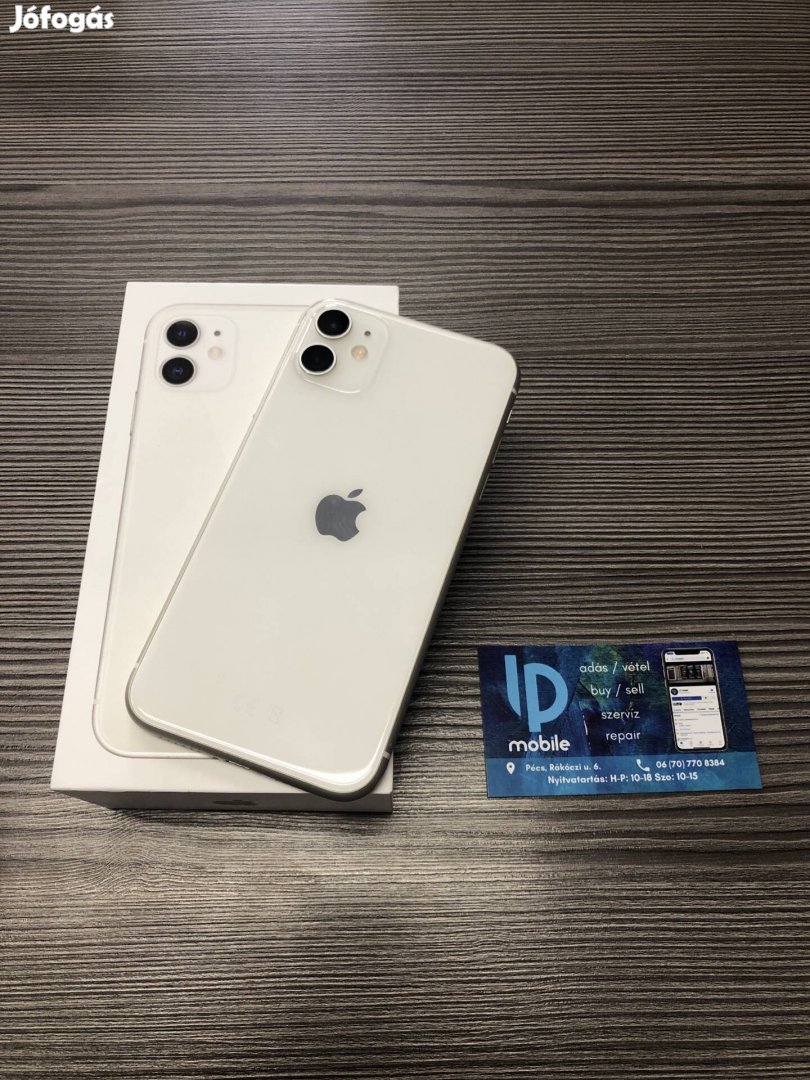 iphone 11, Használt, 64GB, Fehér, Független, Garancia