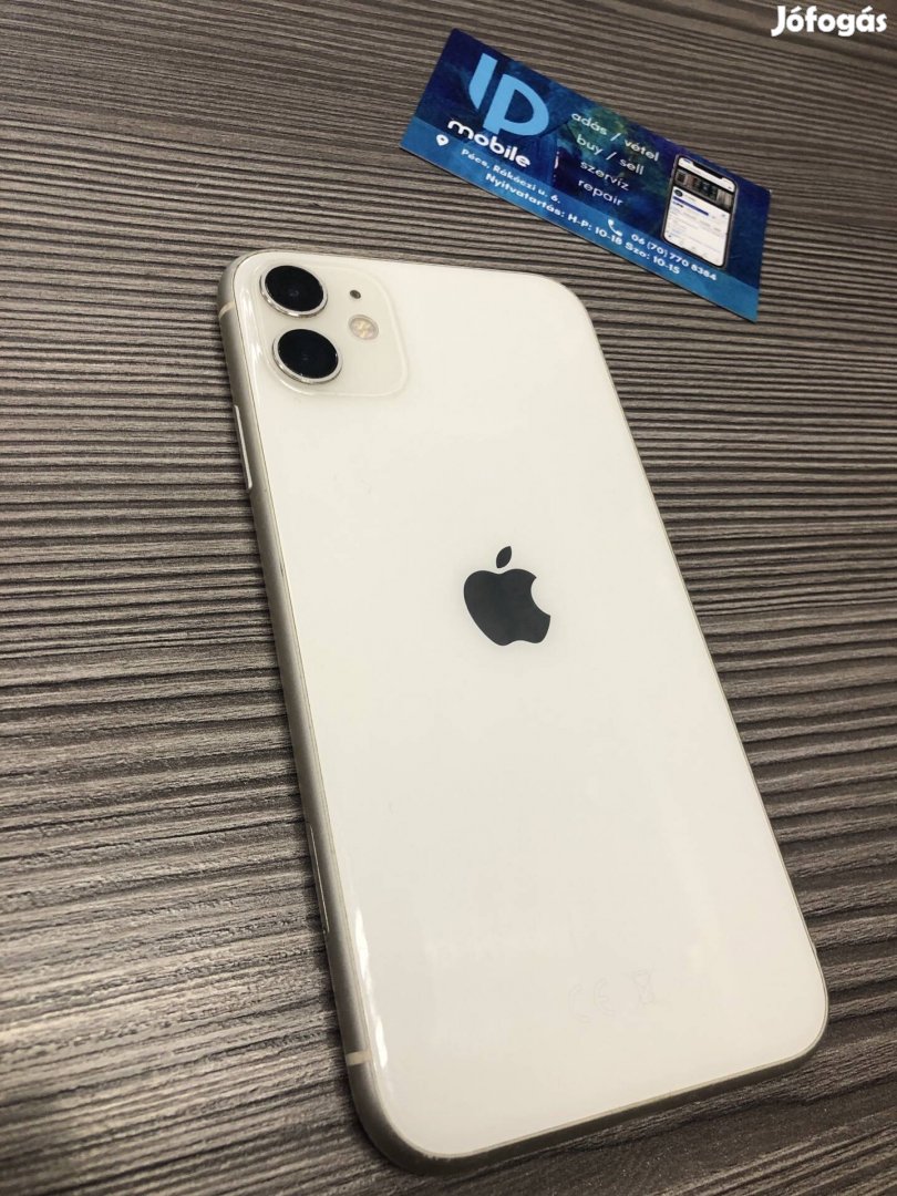 iphone 11, Megkímélt, 64GB, Független, Fehér, Garancia