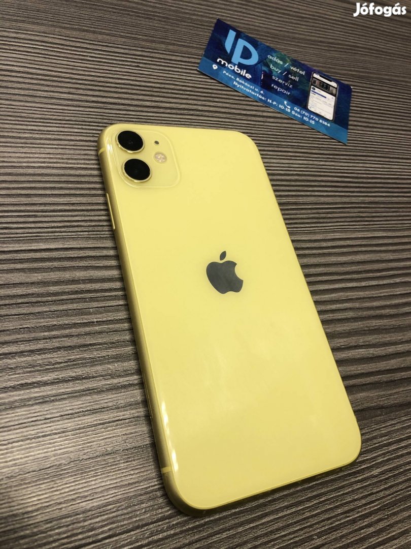 iphone 11, Megkímélt, 64GB, Független, Sárga, Garancia