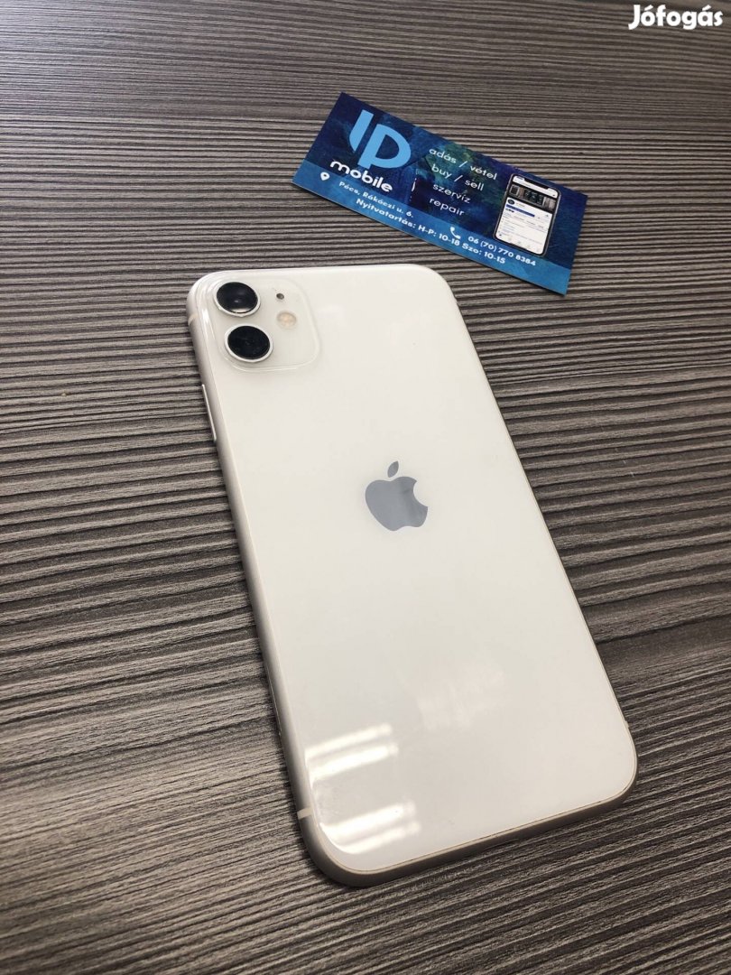 iphone 11, Újszerű, 128GB, Fehér, Független, Garancia