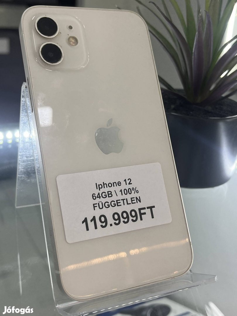 iphone 12 64GB 100% aksi Független 3 hónap garanciával