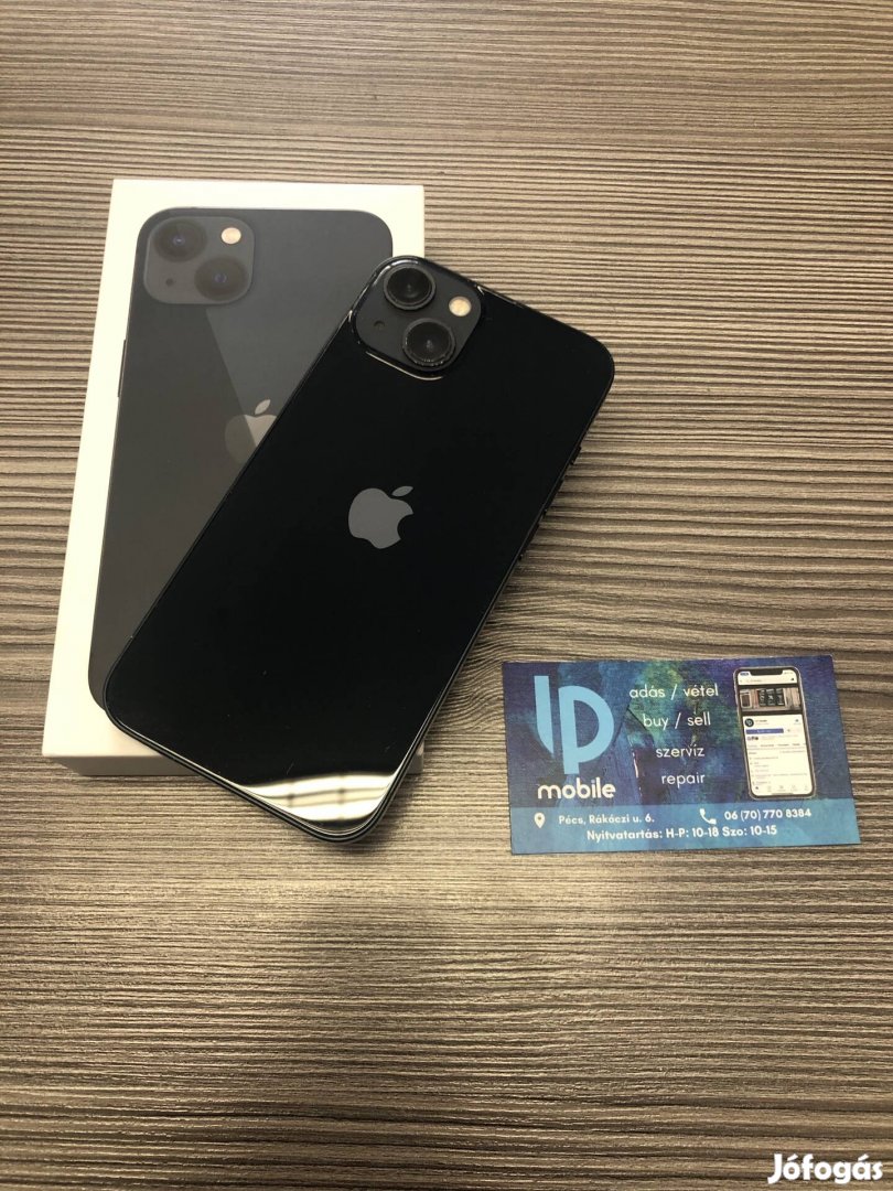 iphone 13, Megkímélt, 128GB, Midnight, Független, Garancia