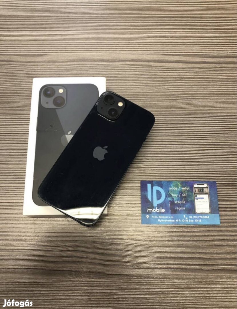 iphone 13, Megkímélt, 128GB, Midnight, Független, Garancia