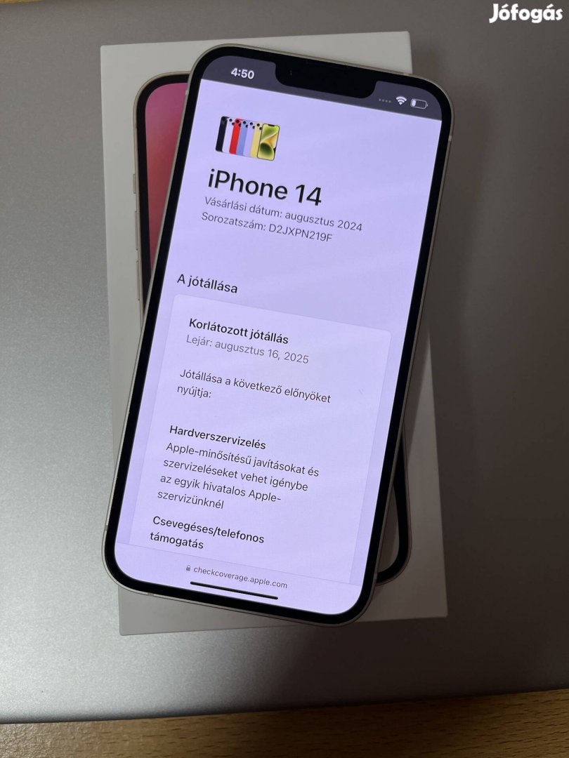 iphone 14 128GB Makulátlan! Apple garancia: 2025.08.16.-ig!