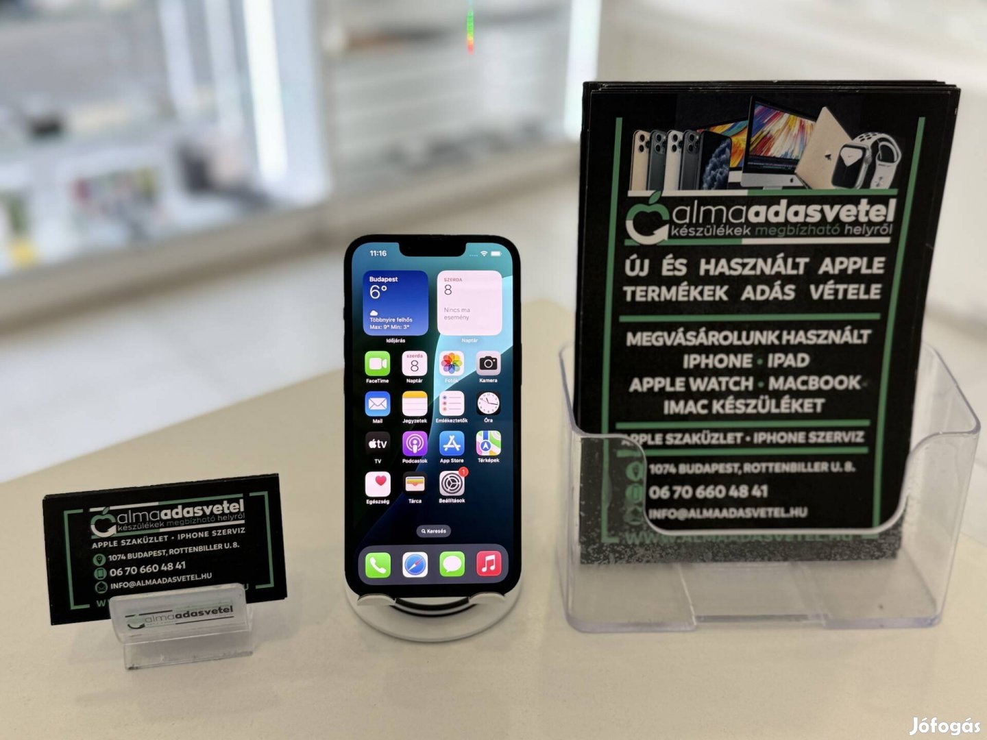 iphone 14 256GB Független Megkímélt/1-3 hónap gar./Akku 88%/p3961