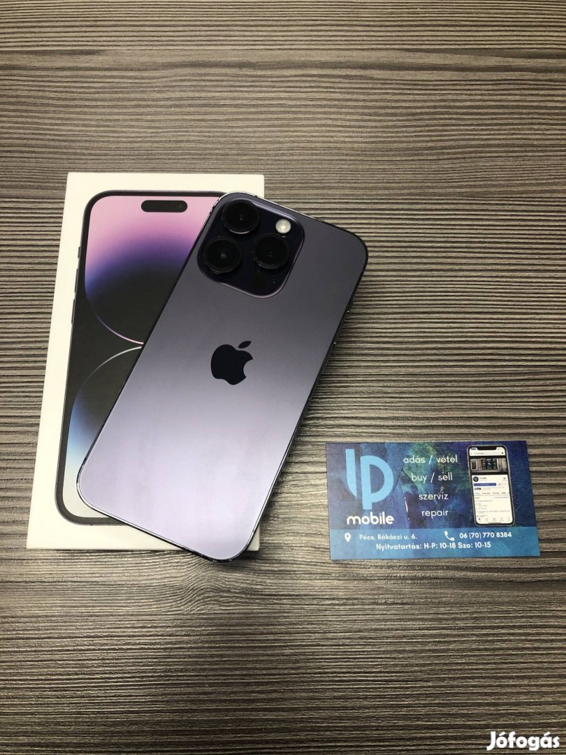 iphone 14 Pro, Újszerű, Deep Purple, 256GB, Független, Garancia