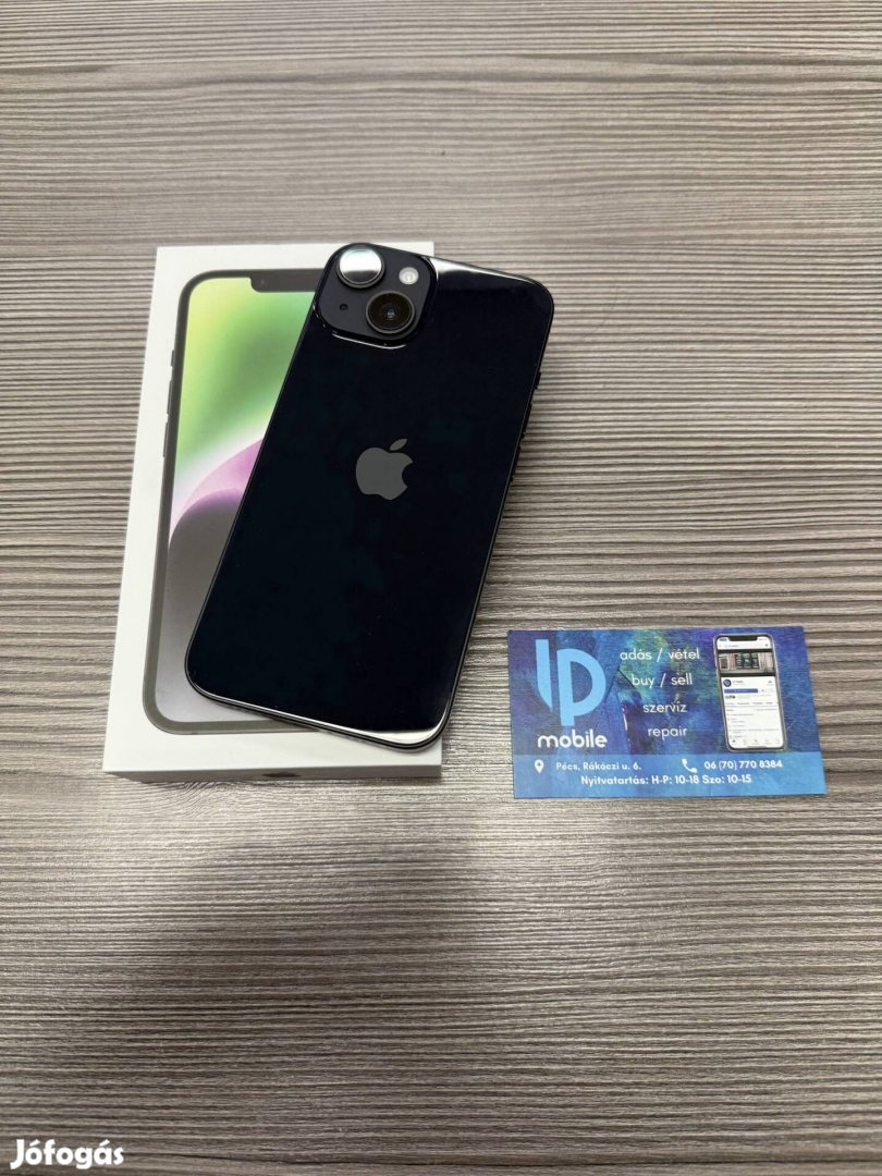 iphone 14, Újszerű, Midnight, 128GB, Független, Garancia