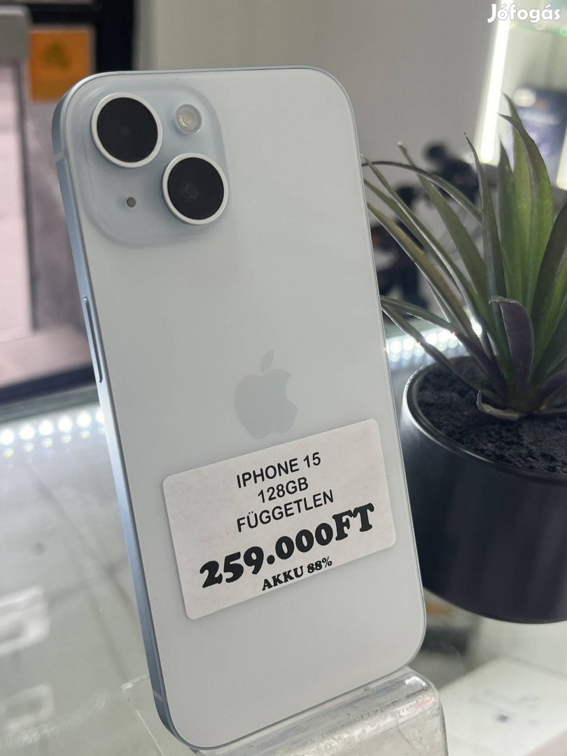 iphone 15 128GB Kártyafüggetlen 3hónap garanciával á