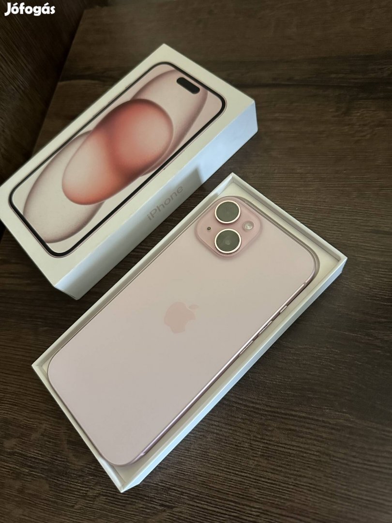 iphone 15 128GB pink, kártyafüggetlen! Akku 97%!