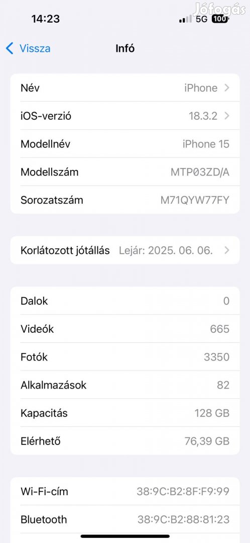 iphone 15 128 GB Független