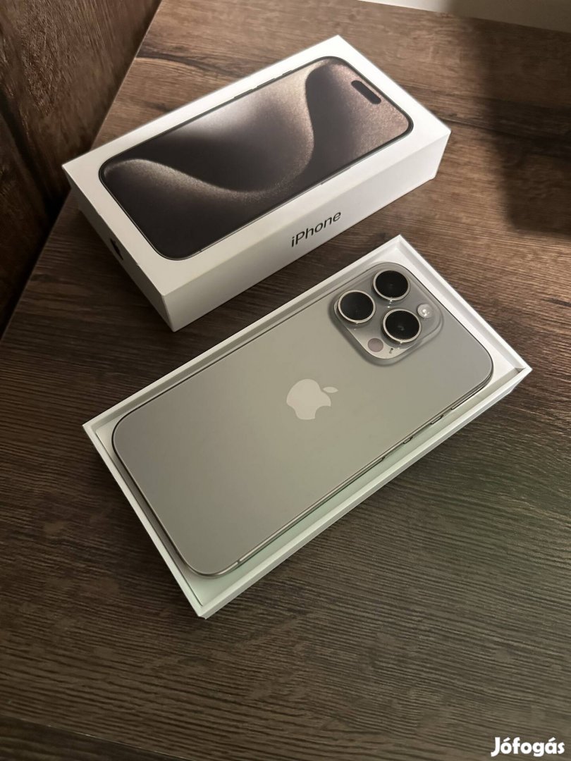 iphone 15 Pro 256GB natúr titán gyönyörű, Kártyafüggetlen!