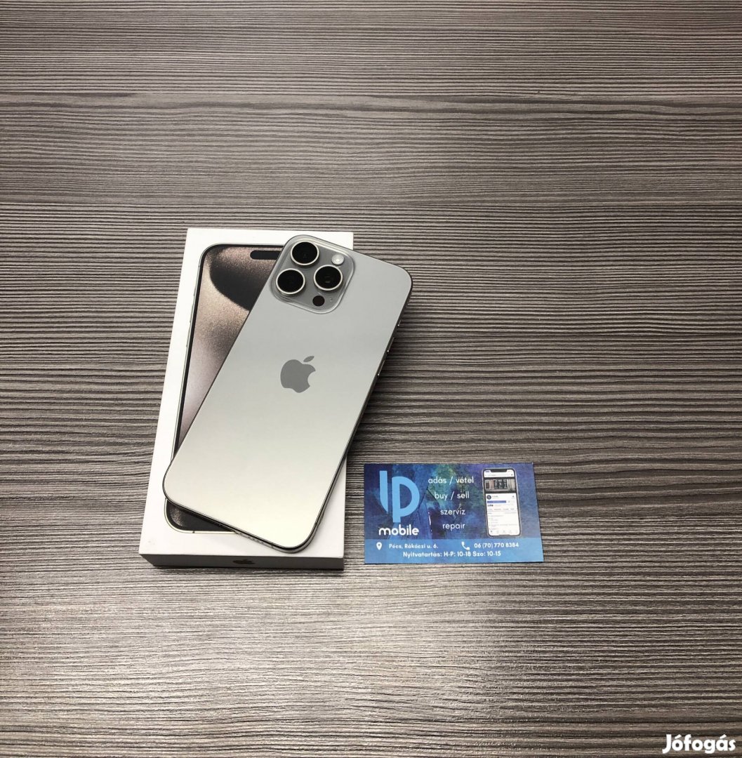 iphone 15 Pro Max, Hibátlan, Natural Titanium, 256GB, Garancia