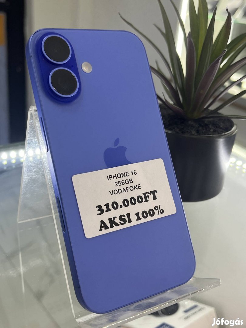 iphone 16 256GB 100%aksi Vodafone függő 3 hónap garanciával