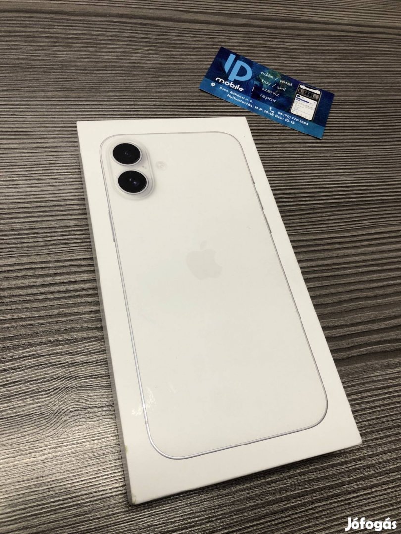 iphone 16 Plus, Új-Bontatlan, 128GB, Független, Fehér, Garancia