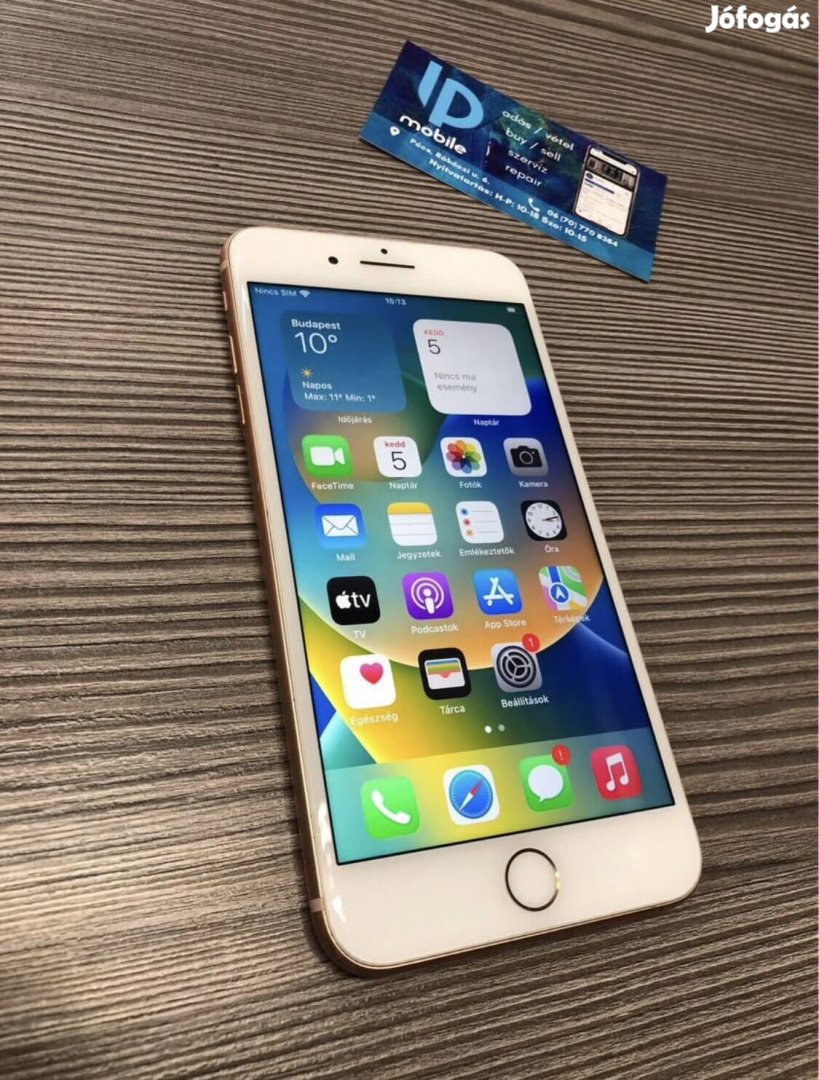 iphone 8 Plus, Újszerű, 64GB, Gold, Független, Garancia