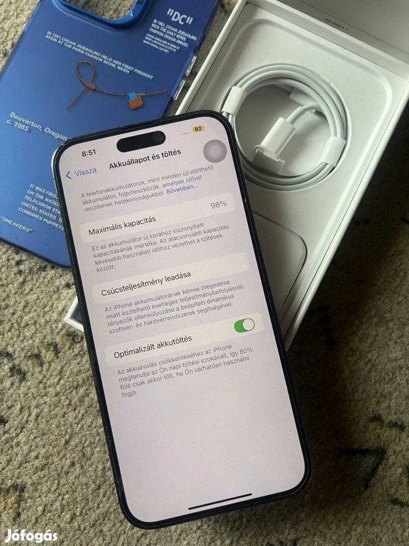 iphone, Apple 14 Pro max 128gb független 98%akku!