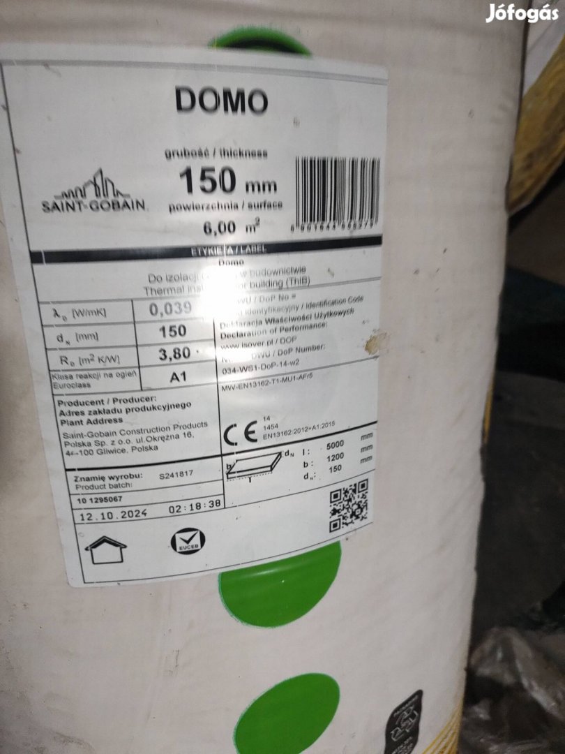 isover üveggyapot 15cm