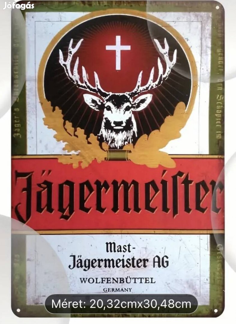 jagermeister fém tábla retro 20 x 30 cm 