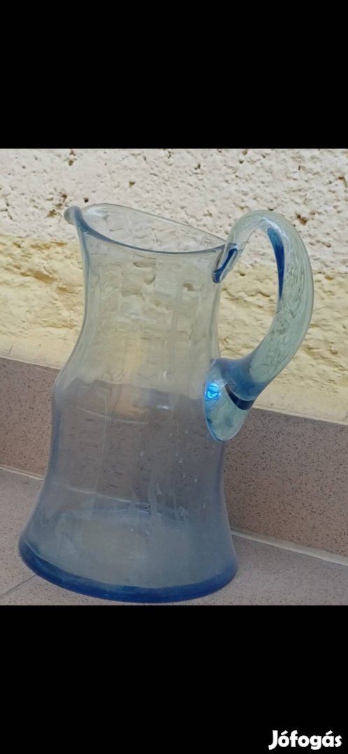kék üveg váza - antik vintage régiség