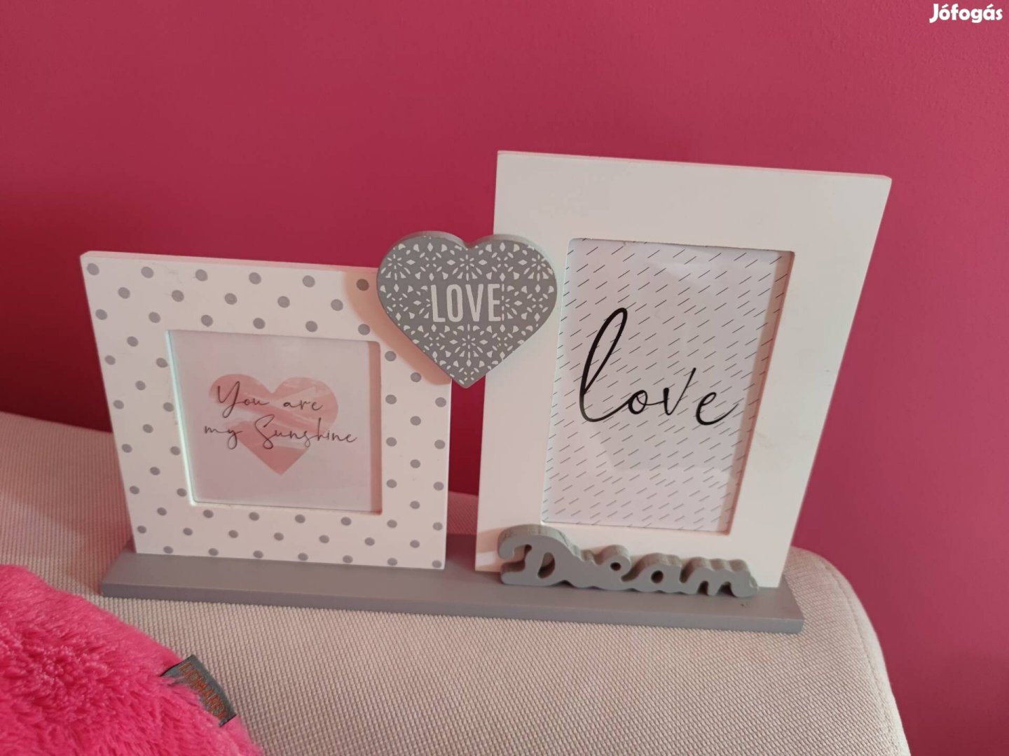 képkeret 2 képhez love & dream felirattal