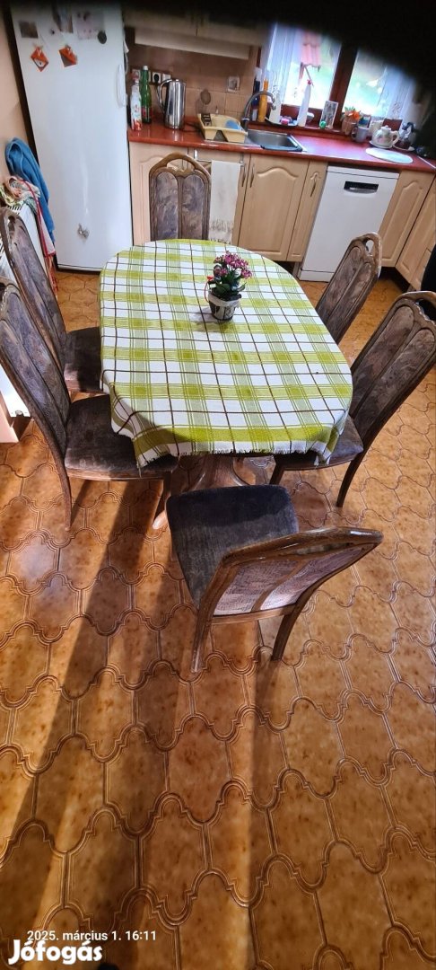 konyha asztal 6 székkel