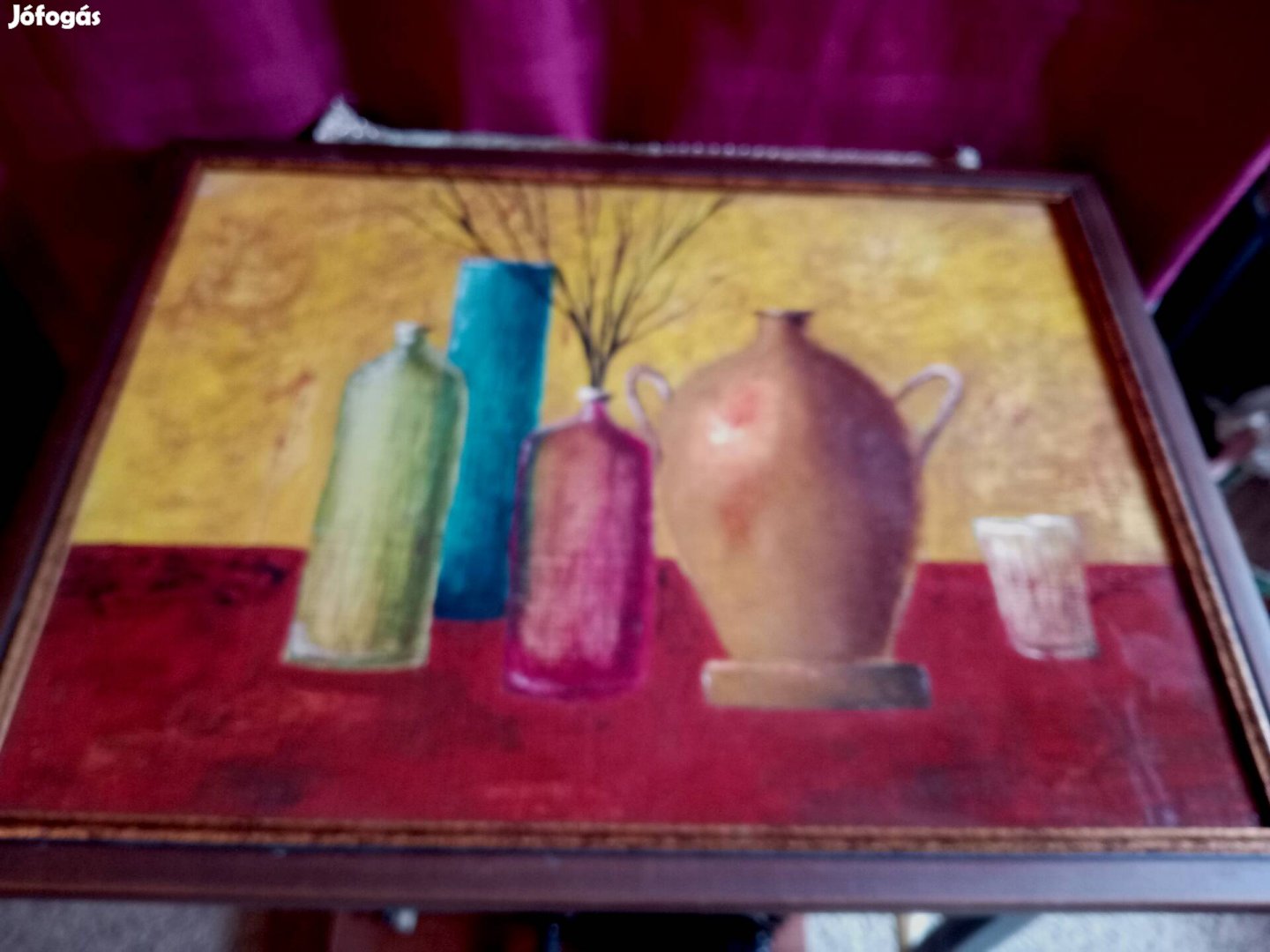 kortárs festmény Csendélet farost tempera