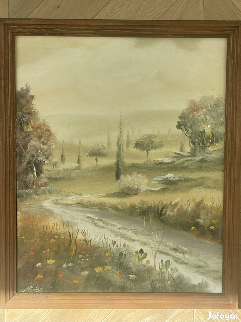 kovács György festmény-Mátra előtt tavasszal