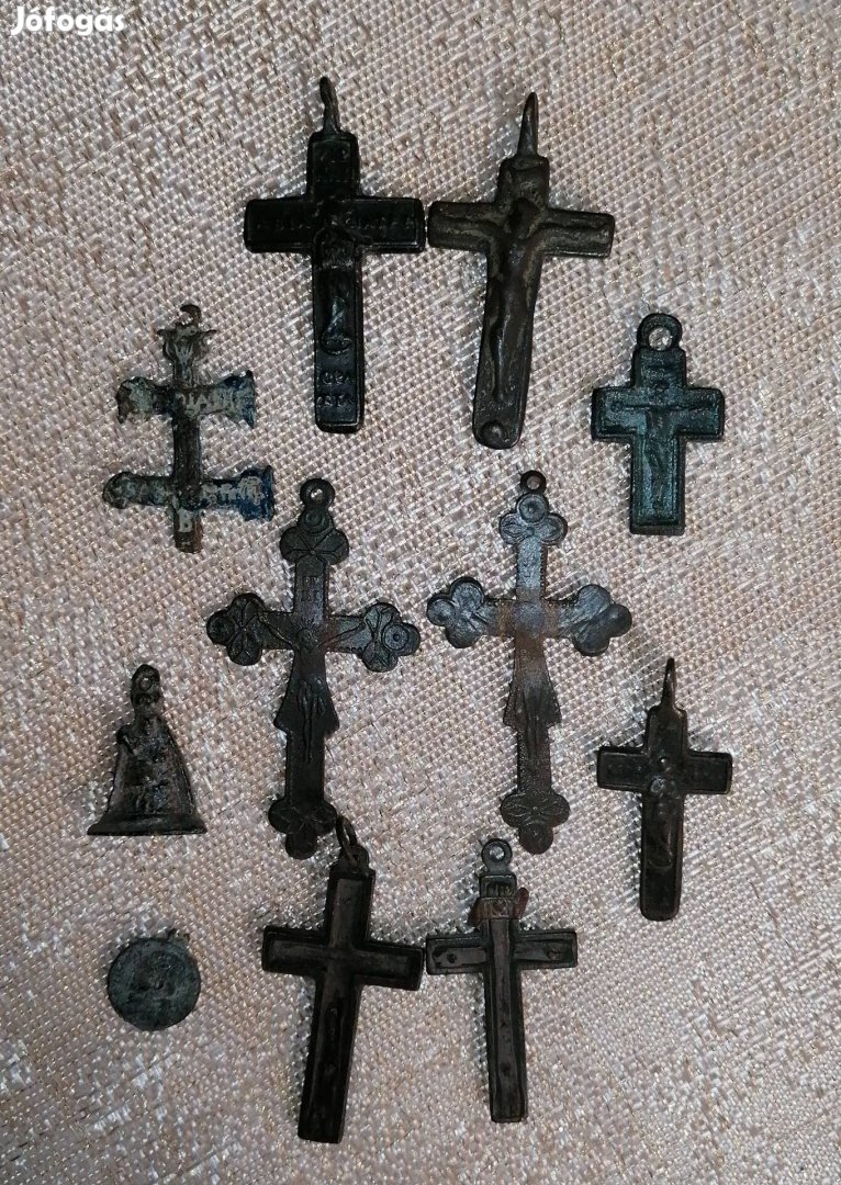középkori antik kereszt medál csomag