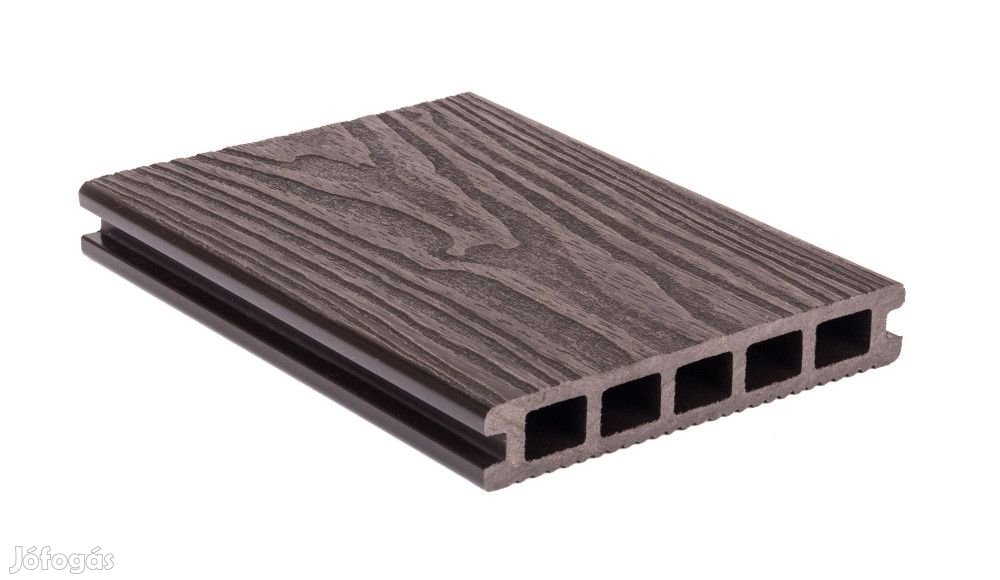 kültéri burkolólap, 2,5 x 14,8 x 300 cm, Dark Wood, WPC