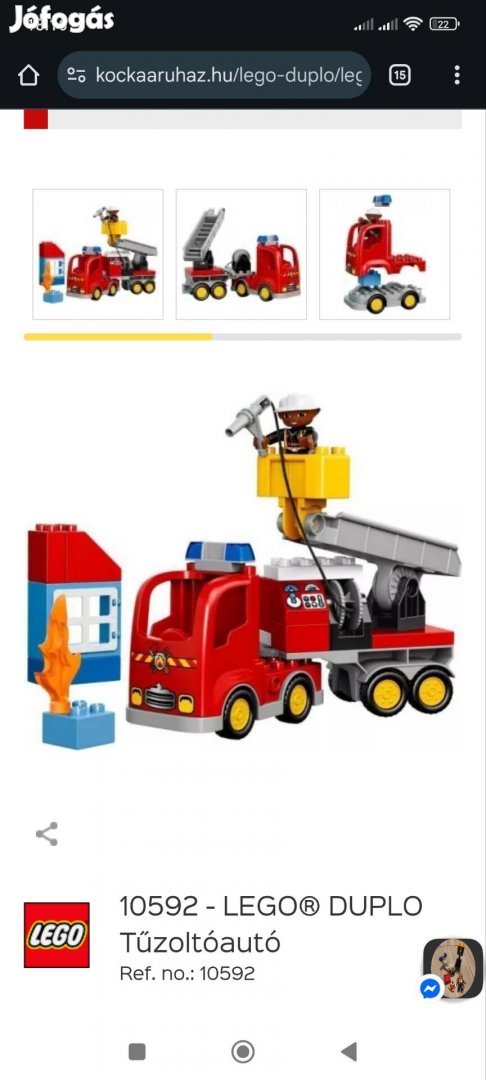 lego Duplo 10592 tűzoltóautó készlet 