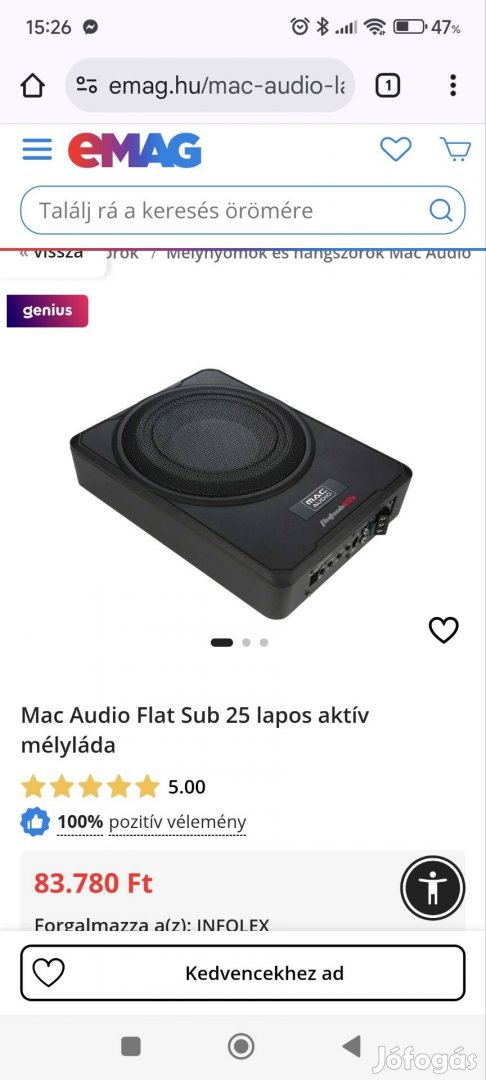 mac audió aktív mélyláda 