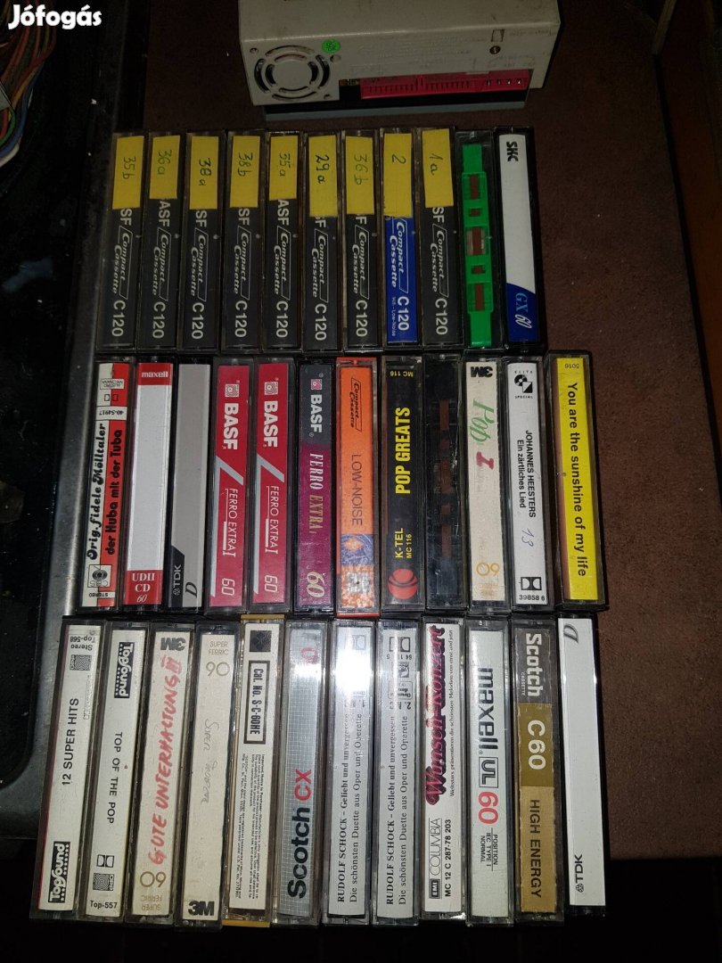 magnó tape kazetta 35 db csomag c120 műsoros stb.